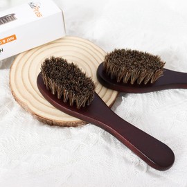 The Hat Pros Premium Horsehair Bristles Hat, Shoe & Clothing Brush w/Wooden Handle & Compact Travel Size, Gentle on Wool & Silk | 1 x Brush Per Order