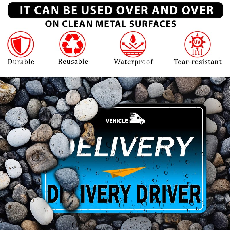 Delivery Driver Magnet for Car - 3-Pack Frequent Stops Removable