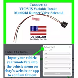 Custom Kit fits Kia VIC VIS Variable Intake Runner Solenoid Connector Pigtail Plug Harness