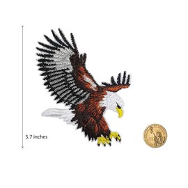 Cute-Patch 5.7" Large American Bald Eagle Embroidered Patch Wildlife Outdoor Clothing Animal Badge DIY for Bag Jeans t-Shirt