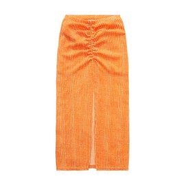 TOM TAILOR Denim Women's Skirt with Slit & Pattern, 31713 Mango Batik Vichy Print