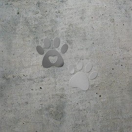Decal Stickers of Paw Print (Metallic Silver) (Set of 2) Premium Waterproof Vinyl Decal Stickers for Laptop Phone Accessory Helmet Car Window Mug Tuber Cup Door Wall Decoration - ANDsticd38681SI