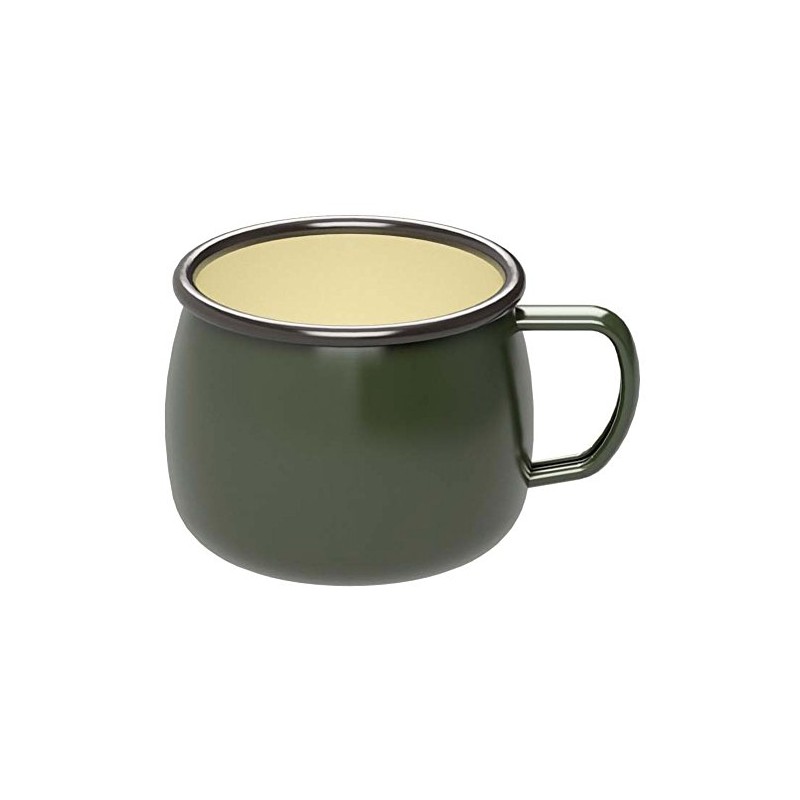 Captain Stag UH-505 Enameled Mug for BBQ, Olive Green, 13.5