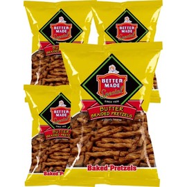 Better Made Baked Butter Braid Pretzels 12oz Bags - Snacks. Baked, Family Owned and Operated (BUTTER BRAID, 4PACK) - Healthy Bulk Snacks, Crunchy, Salty & Delicious