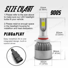 Unbranded 6x For Toyota Corolla 2005 2006 2007 2008 LED Headlight High Low Fog Light Bulb