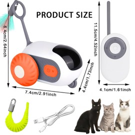 Sunshine smile Katzenspielzeug Elektrisch Spielmaus,Interaktives Katzenspielzeug,Elektrisch Ferngesteuert katzenspielzeug,SelbstbeschäFtigung Katzenspielzeug,Mouse Haustierspielzeug Ferngesteuert