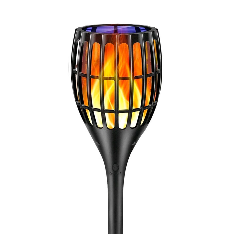 Solar Torch Lights with Flickering Flame Warm Yellow Waterproof Solar