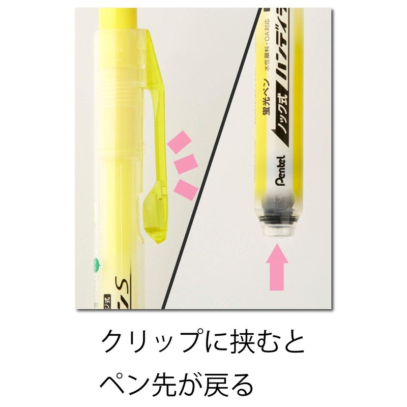 Pentel Knock Highlighter, Handy Line, 3 Color Set (SXNS15-3)