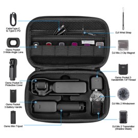 SKYREAT Osmo Pocket 3 Case, PU Portable Storage Carrying Case, Compact Travel Protective Bag for DJI Osmo Pocket 3 Creator Combo Accessories