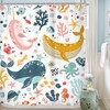 LGhtyro Kids Whale Shower Curtain Bathroom Set 71Wx71H Inches Funny