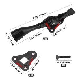 WMYCONGCONG 4 Pcs Heavy Duty Door Stopper Pedal Type Black 6.1 inches (15.5 cm) Height Non-slip Rubber Base