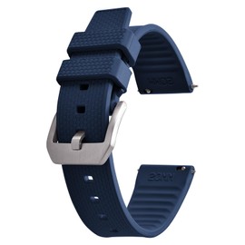 JWNSPA 20MM 22MM Fluorine FKM Rubber Watch Strap - Quick Release Replacement Diving Sport Watch Bands for Men (Blue, 20MM)