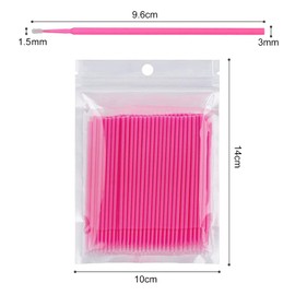 TAKUZA Pack of 200 Disposable Micro Brushes Eyelash Brushes for Eyelash Extension, Eyelash Lifting Accessories, Lashes Graft, Makeup Applicator, Oral and Cleanliness (Pink)