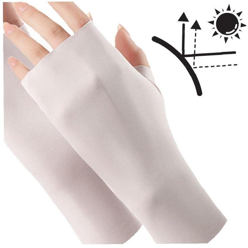 Dinntty Gloves, Sun Protection, UV Protection, Ice Silk, Breathable, Half