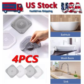 Unbranded Bathroom Drain Hair Catcher Bath Stopper Plug Sink Strainer Filter Shower Covers - Gray-2 PACK