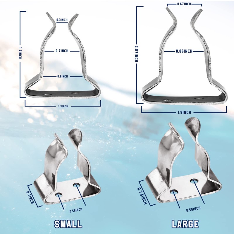 Moxweyeni 4 Pieces Boat Hook Holder Stainless Steel Spring Clamp