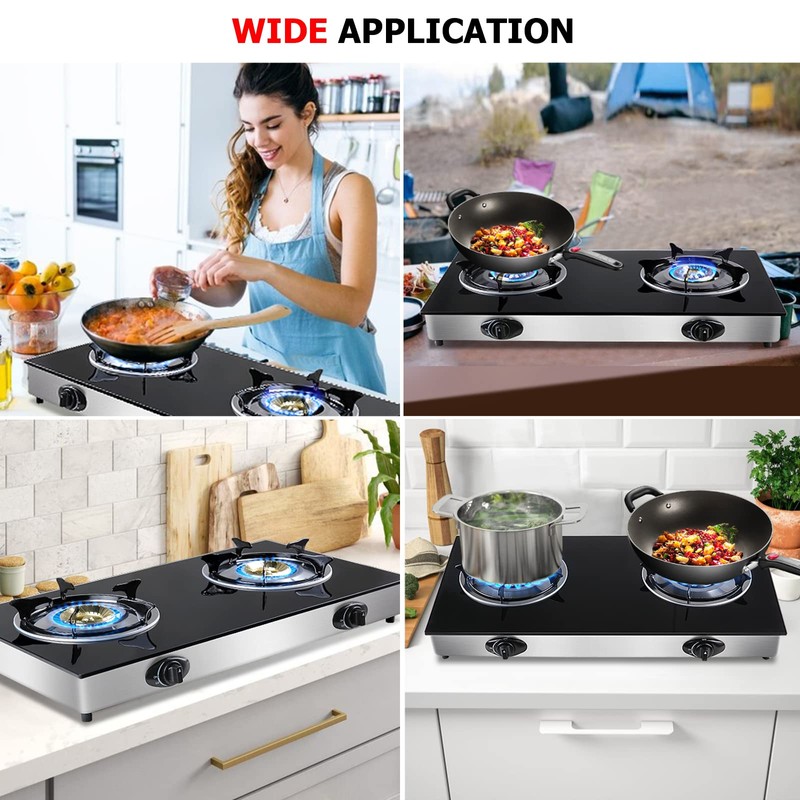 forimo Propane Gas Cooktop 2 Burners Gas Stove portable gas