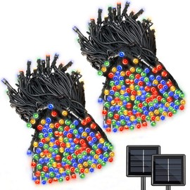 LALAPAO 2 Pack Super-Long Solar String Lights 85FT 240 LED 8 Modes Solar Powered Outdoor Lighting Waterproof Christmas Fairy Lights for Xmas Tree Garden Homes Wedding Lawn Party Decor (Multi Color)