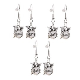 Gatuida 3 Pairs Fashionable Drum Set Earrings of Unique Ear Jewelry for Women Stylish and Creative Ear Drops for Parties Birthdays and Everyday Wear