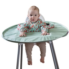 Tidy Tot ®™ Coverall Baby Weaning Bib & Tray Kit. Highchair Mat Surround Attaches to Highchair Tray with Feeding Bib with Sleeves. Attaches to Highchairs. Replaces Food Splash Mat Under Highchair