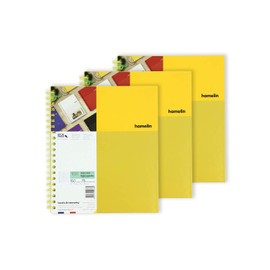 Hamelin 1 Subject 8.5x11 Graph Ruled Spiral Bound Notebook SUNSHINE Yellow 3-PACK