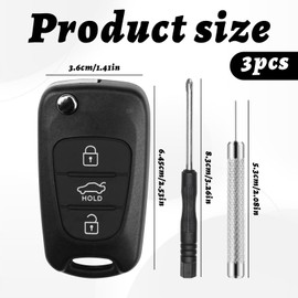 3 Buttons Car Key Fob Case Replacement for Hyundai I30 Key Cover,Compatible with i10 i20 i30 ix20 ix35 Kia Sportage Key Cover,Remote Car Key Cover Case for Kia Ceed Soul Sportage Venga