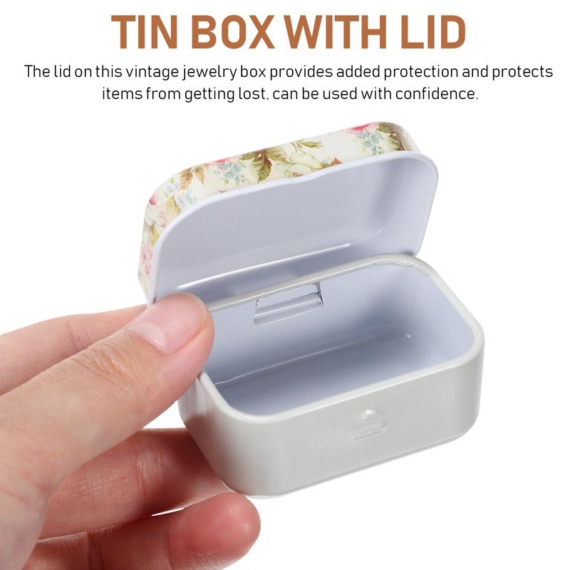 WRITWAA 8 Pcs Small Tin Box Tin Boxes With Hinged