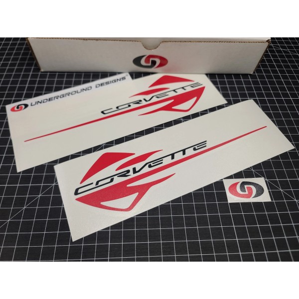 UNDERGROUND DESIGNS Stingray Corvette Decals (2pk) C7 Style Racing Accent