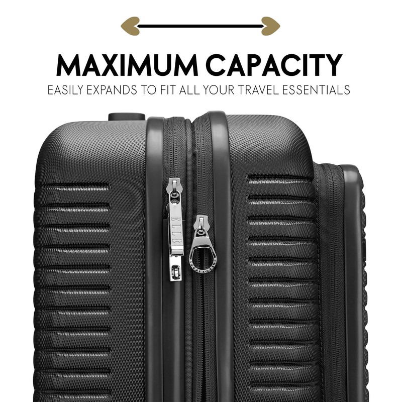 Elle Escape Expandable Carry-on Suitcase with Front Laptop Pocket |