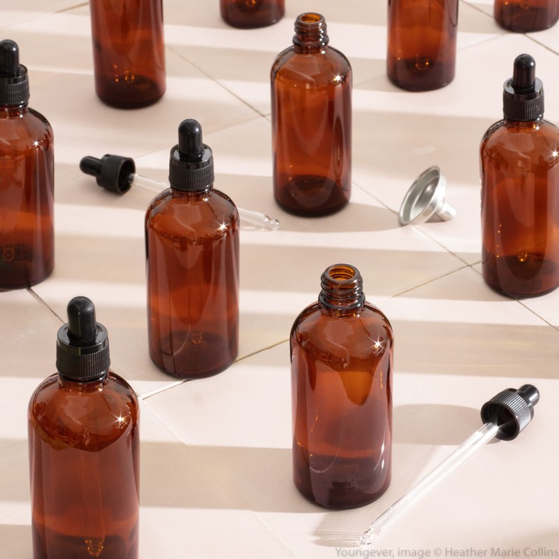 Youngever 16 Amber Glass Dropper Bottles for Essential Oil, 8