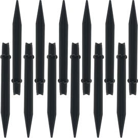 WHYHKJ 12PCS Garden Light Plastic Ground Spike 0.21x21.5cm Torch Plug Base Extension Tube Joints Pole Lawn Lamp Accessories for Landscape Lamps Solar Torch Black
