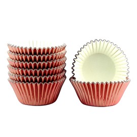 Foil Cupcake Liners Baking Cups Paper Standard Rose Gold, 200 Pack