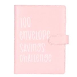 100 Envelopes Challenge Binder Waterproof A5 Money Saving Budget Binder with Cash Envelopes Roseate