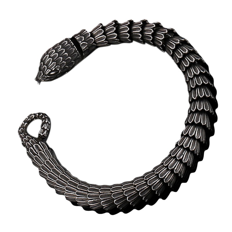 21cm Titanium Steel Bracelet Snake Shaped Men Stylish Bracelet for