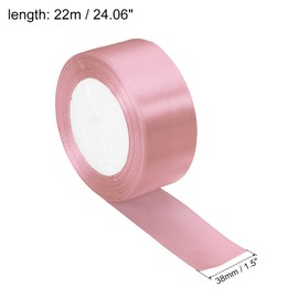 PATIKIL 1.5 Inch Wide 24 Yards Satin Ribbon, Single Side Solid Crafts Roll for Party Home DIY Wrapping Decoration, Bright Pink