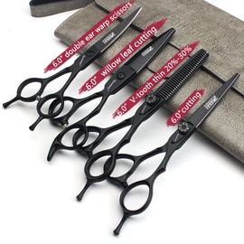 5/5.5/6 Professional Barber Set, with sharp blades that are easy to trim, suitable for hairdressers and hair salons (6-inch -4pc)