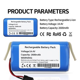 Battery Compatible with OKP Life K3P K4 K5 K7, Lefant M1 M210P T700 M201 M210 M213,Venga VG RVC 3000,Onson J10C,Tesvor M1 N1 S3 S6 Turbo X500 Robot Vacuum SUN-INTE-172 SUN-INTE-273 CMICR18650F8M7-4S1P