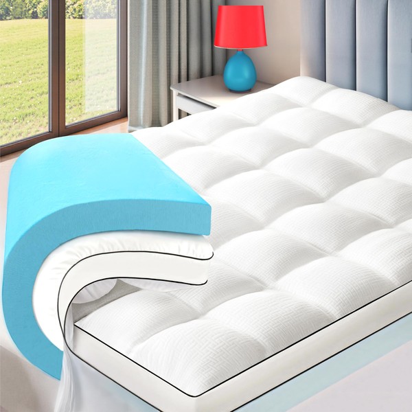 4 Inch Dual Layer Memory Foam Mattress Topper for Pressure