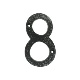 UAP House Numbers - 4 Inch Black Iron Door Numbers Screw Fix For Front Door, Rustic Address Number Screw On For Doors And Gates, Made of Solid Cast Iron (Number 8)