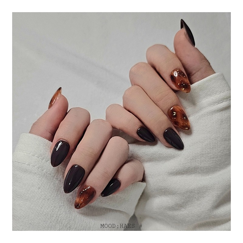 [M;H #] Autumn Pumpkin Handmade Nail Tips - Enter Lake