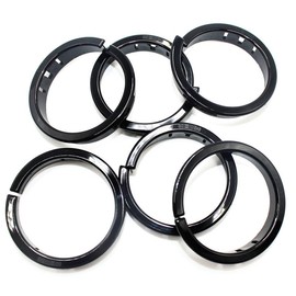 EASYEAH 2-3/8"(60mm) Opened Black Snap-in Knockout Insulating Bushing, Plastic Cable Hole Grommets for Wiring, Round Nylon Snap in Locking Electrical Wire Cord Hose & Tubing Bushings Grommets, 6 pcs