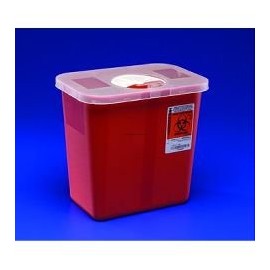 SharpSafety Large Volume Sharps Containers - Red, 2 Gallon -