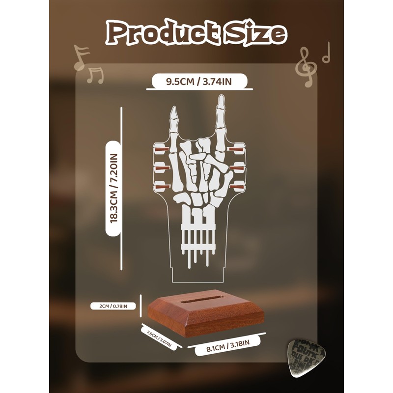 CoolGift Mart Light Up Guitar Pick Holder, Acrylic Rock and