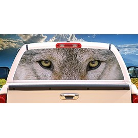 SignMission Wolf Eyes Rear Window Graphic p/u Truck Film View Thru Vinyl, 18" X 58"
