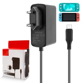 Ladegerät für Switch, 5 V, 2,4 A, 1,2 m, USB-Kabel C für Switch Konsole/Lite/OLED/Deck Dock/Pro Controller/Smartphone/Tablet, Schwarz