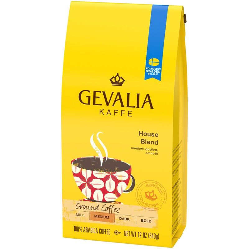 Gevalia House Blend Medium Roast Ground Coffee (12 oz Bag)