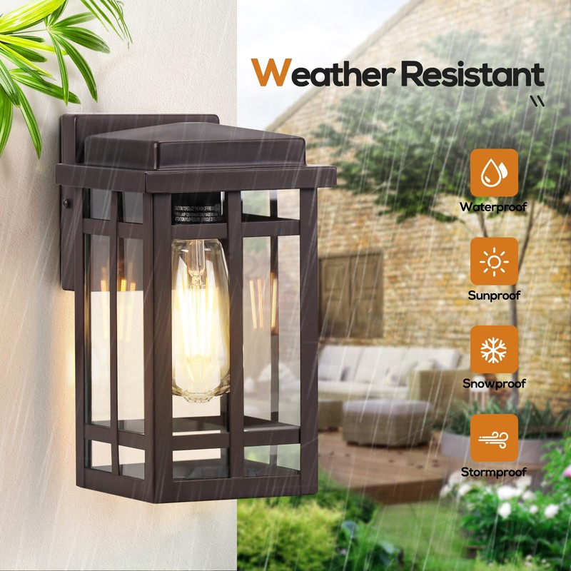 MYHXQ 9.76'' Outdoor Wall Light Fixtures 2 Packs, Waterproof Porch