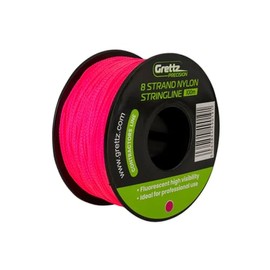 Grettz 100m Pink Stringline – Heavy-Duty 8 Braid Nylon Line for Bricklaying, Landscaping, and Site Marking