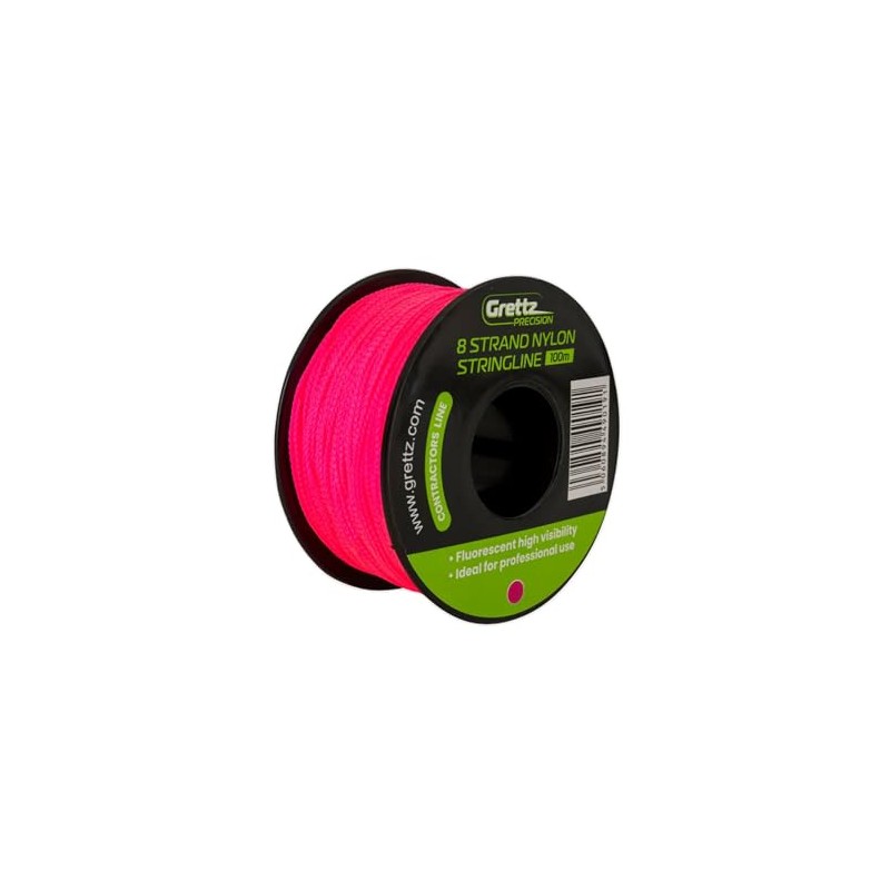 Grettz 100m Pink Stringline – Heavy-Duty 8 Braid Nylon Line