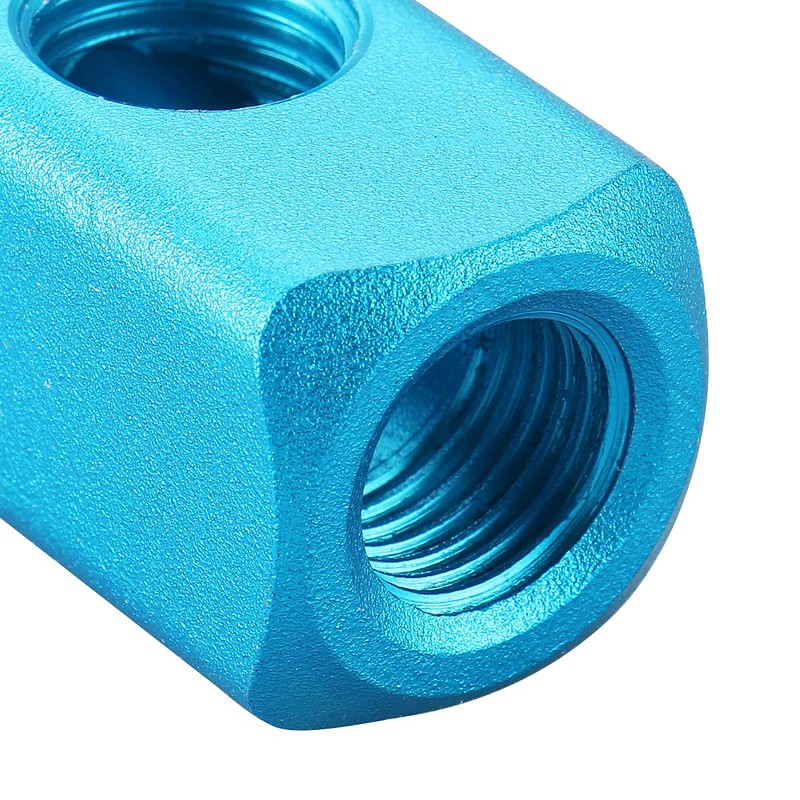 Baomain Aluminum Air Manifold Block, 9-Way 12-Port, 1/4" PT Threaded
